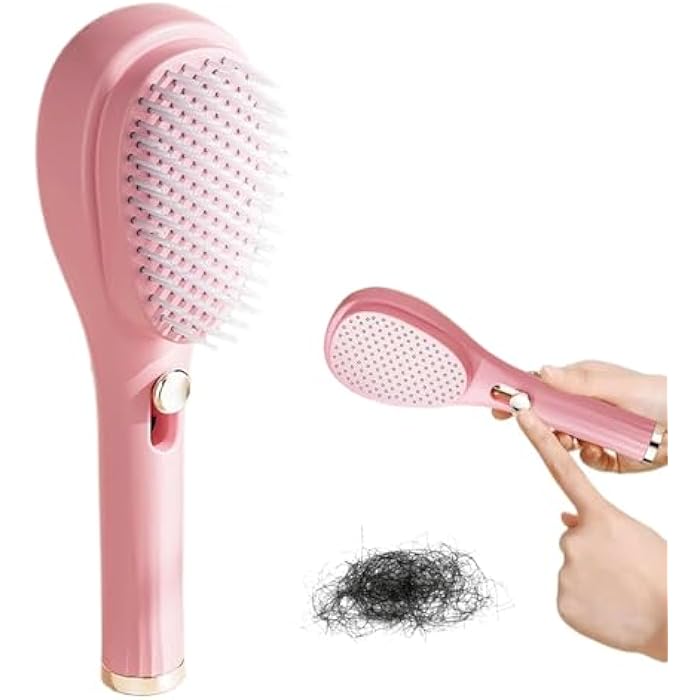 WHIMSY Self-Cleaning Anti-Static Massage Comb, Self Cleaning Hair Brush, Massage Comb For Hair, Retractable Rotary Lift Self-Cleaning Comb, Women's Hair Styling Tool (multicolor) (Pack of 1) - Image 1